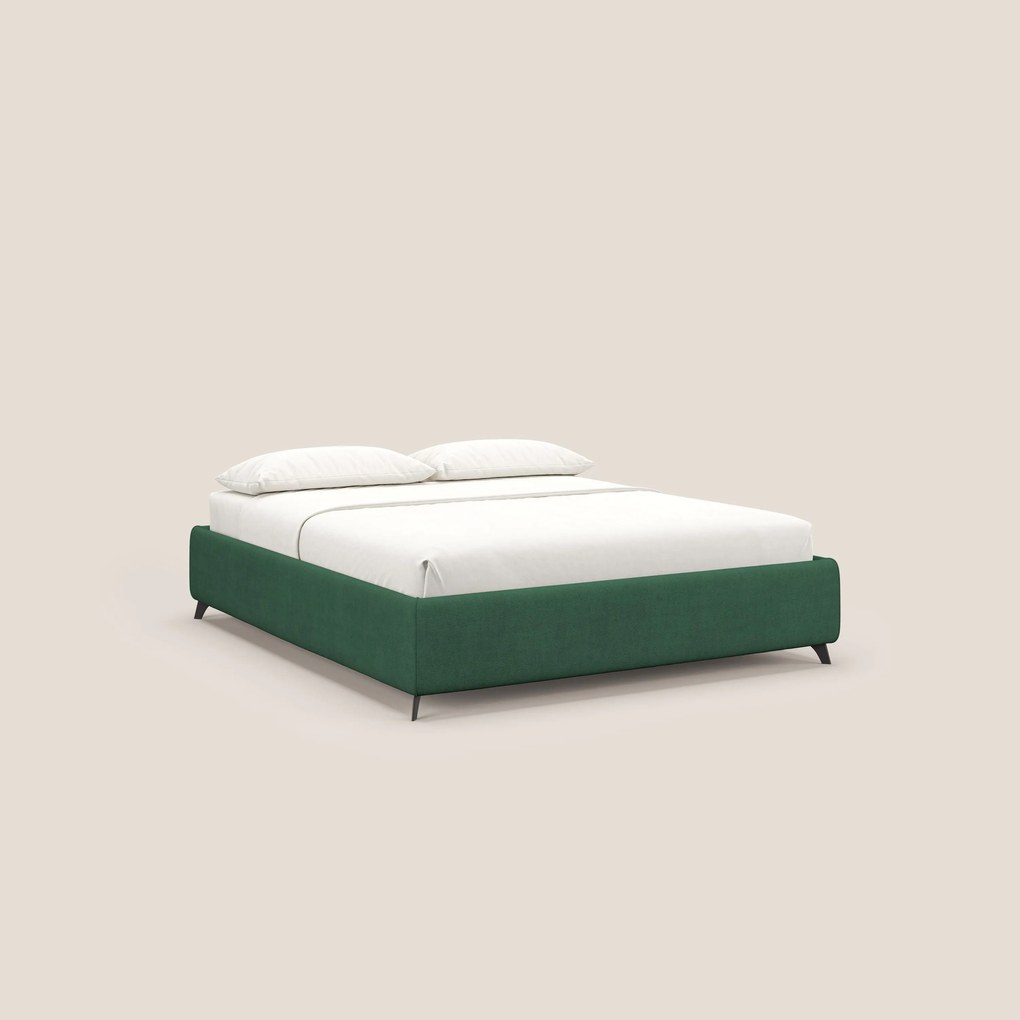 Sara sommier con giroletto contenitore in tessuto impermeabile T02 verde