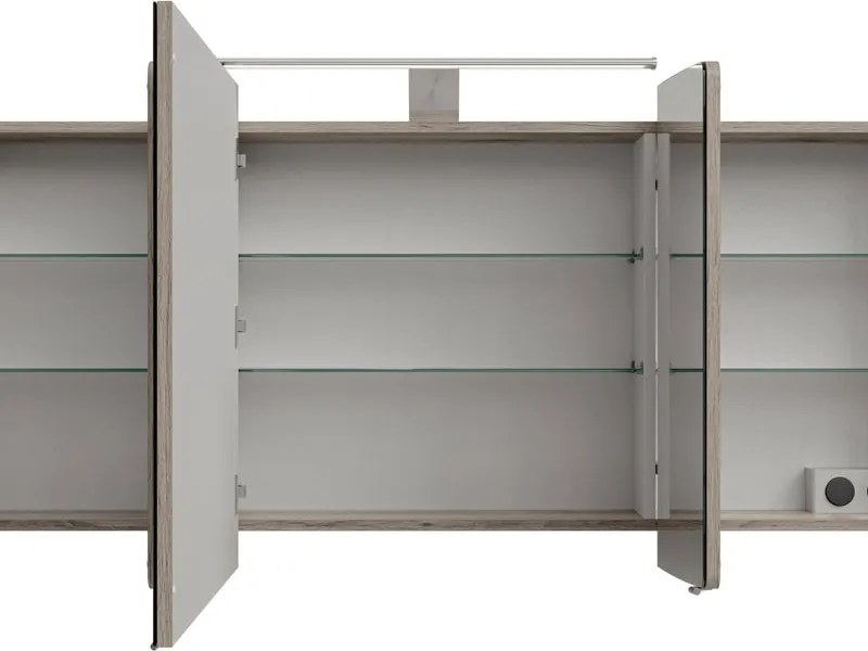 Specchio Contenitore Con Illuminazione Cassca PELIPAL Legno caldo L 140 x H 67 x P 17 cm