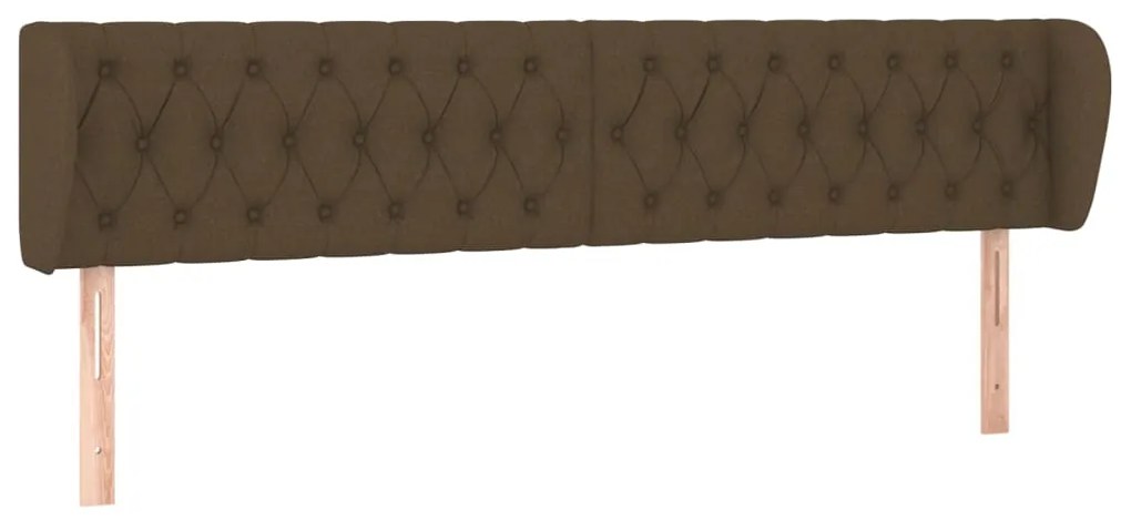 Testiera ad orecchio marrone scuro 203x23x78/88 cm in tessuto