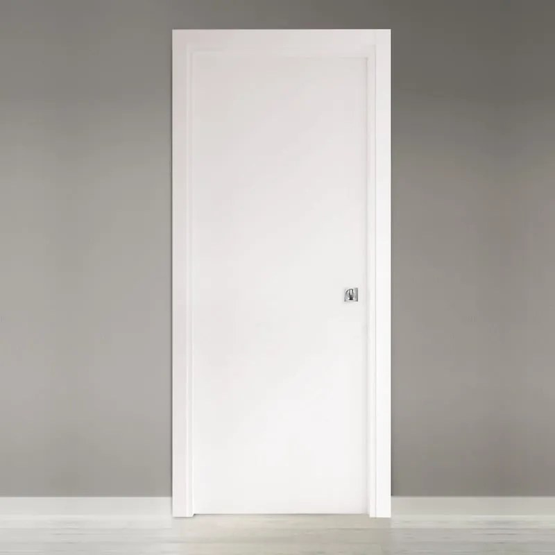 Porta tamburata scorrevole Light bianco L 80 x H 210 cm reversibile
