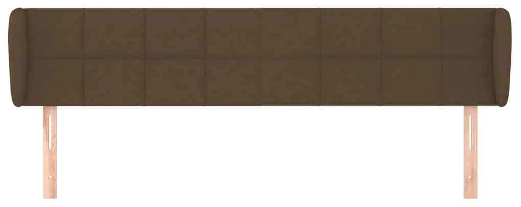 Testiera ad orecchio marrone scuro 163x23x78/88 cm in tessuto