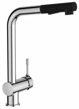 Ideal Standard Ceralook Rubinetto Miscelatore Levello Bocca Alta Doccetta Estraibilie 2 Fori Nero Cromo