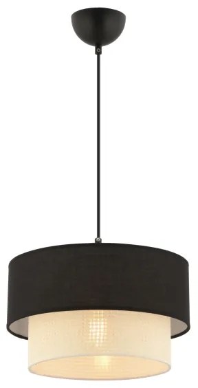 Lampada a sospensione ECHO con cavo 1xE27/60W/230V, nero/crema