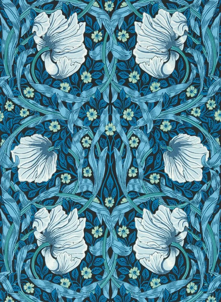 Morris & Co Carta da parati Pimpernel - Midnight/ Opal