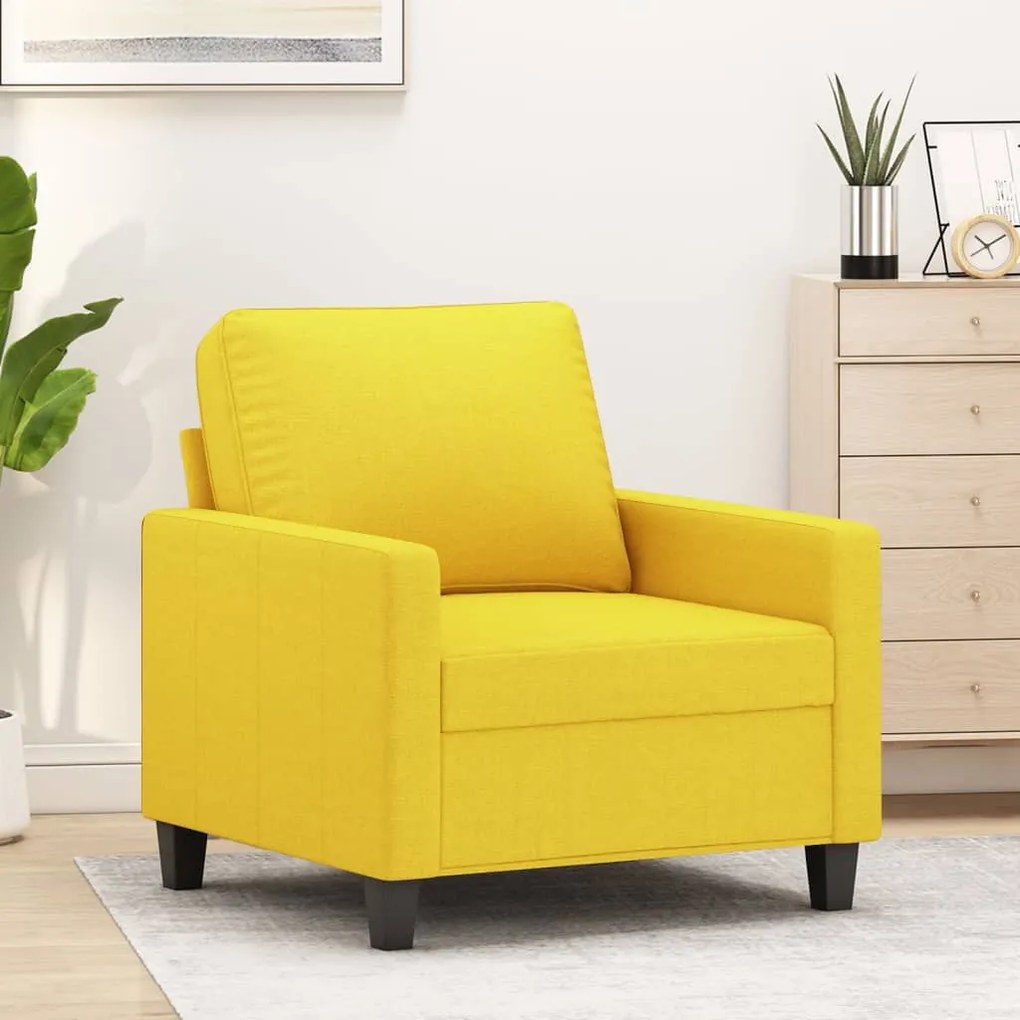 Poltrona Giallo Chiaro 60 Cm İn Tessuto /
