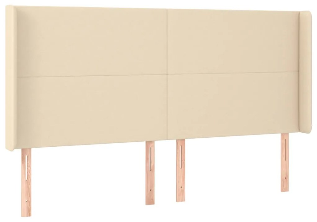 Testiera a led crema 203x23x118/128 cm in tessuto
