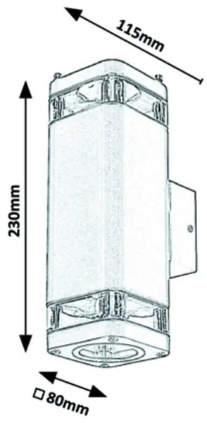 Rabalux - Applique da esterno 2xGU10/25W/230V IP44 nero