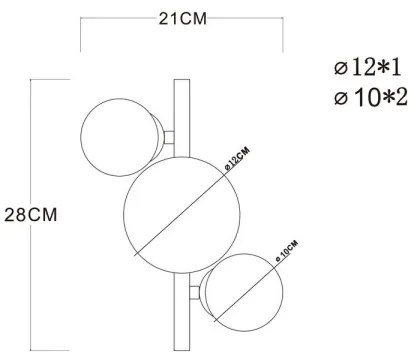 Globo 56135-3W - Lampadario a plafone LED RIHA 3xG9/3,5W/230V ottone