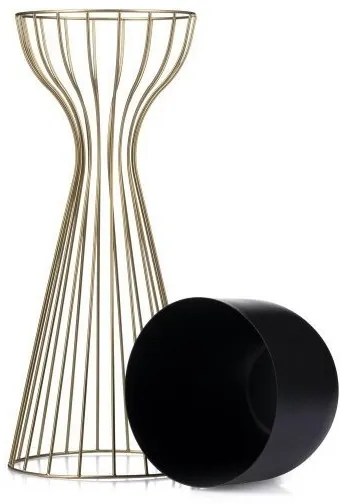 Vaso da fiori in metallo LOFT 56x20 cm oro/nero