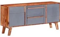 Credenza Grigia 120x30x55 cm in Legno Massello di Sheesham 286371