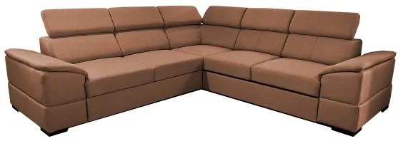 Divano angolare reversibile GRANADA trasformabile con contenitore, marrone