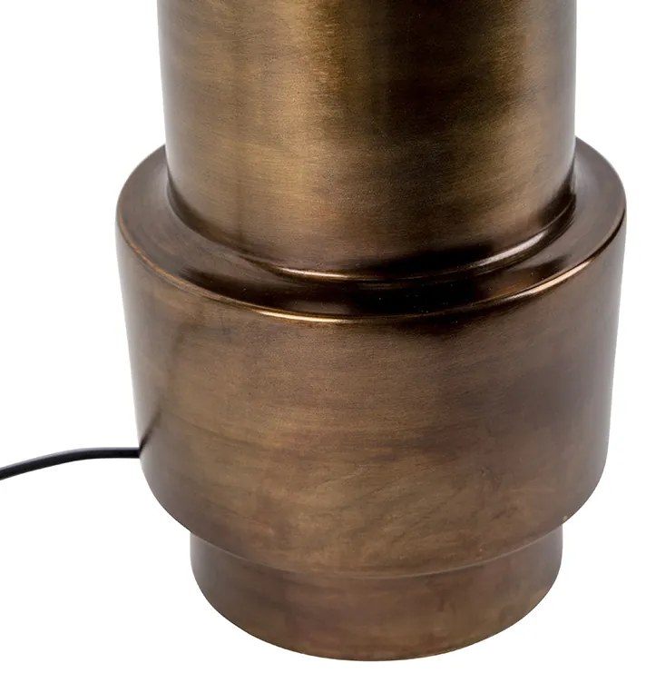 Lampada da tavolo Art Déco in bronzo con paralume in velluto rosso con oro 40 cm - Bruut