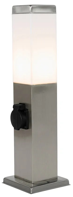 Lampada da esterno moderna 45 cm in acciaio con presa IP44 - Malios