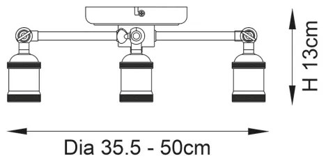 Endon 97243 - Faretto HAL 3xE27/10W/230V ottone