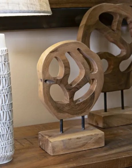 Scultura Lubang In Teak Riciclato Cm 18X10X27 (Pezzi Unici - Non Rip. In Serie)