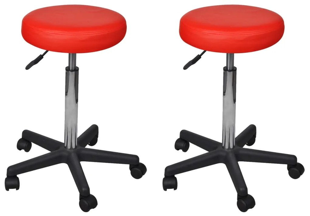 Sgabelli Da Ufficio 2 Pz Rossi 35,5x84 Cm İn Similpelle /