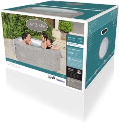 Piscina Idromassaggio Gonfiabile 180x66 cm Tonda Lay-Z-Spa Zurich AirJet Bestway 60065