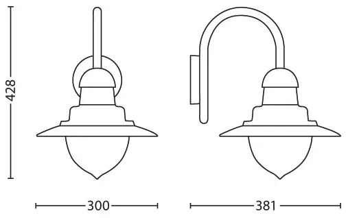 Philips 01652/30/PN - Applique da esterno RAINDROP 1xE27/60W/230V IP44