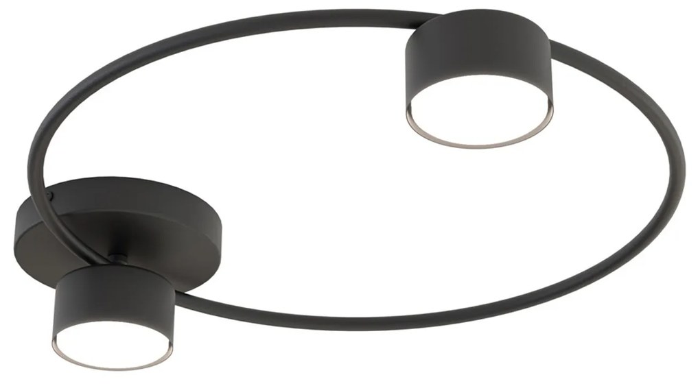 Plafoniera Moderna Zeus Acciaio Nero 2 Luci Gx53 Ip20