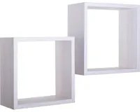 Set 2 Mensole Cubo da Parete Quadrato in Fibra di Legno Q-Bis Rovere Imperiale