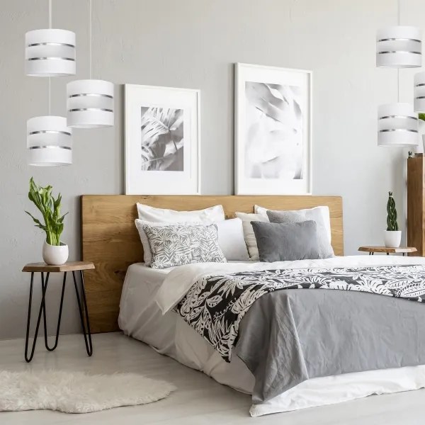 Lampadario su filo HELEN 3xE27/15W/230V bianco