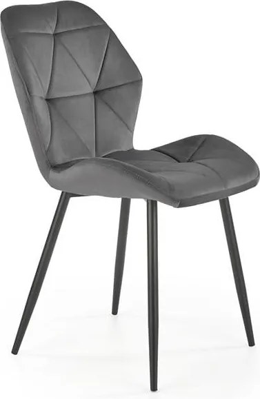 Sedia K453 grigio velluto