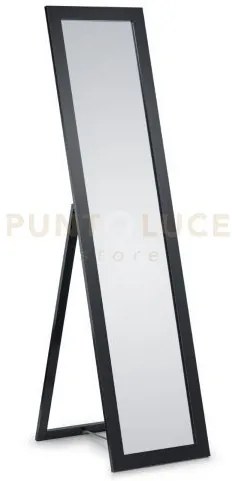Tina specchio da terra con cornice liscia 40x160cm nero