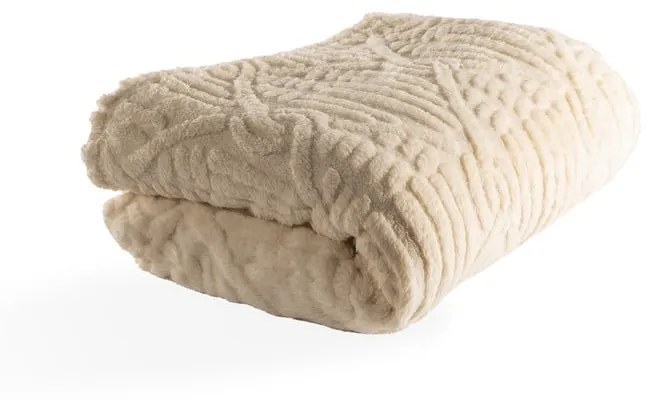 Coperta bianca/beige in micropile 150x200 cm Rena – Tiseco Home Studio