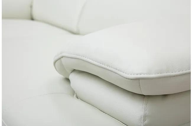 Divano bianco in pelle design 2 posti con poggiatesta reclinabile EWING