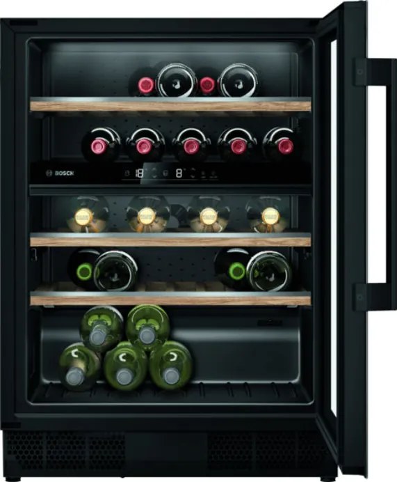 Bosch - Serie 6 KUW21AHG0. Posizionamento dell'apparecchio: Da incasso, Colore struttura: Nero, Colore interno: Nero. Capacità bottiglie: 44