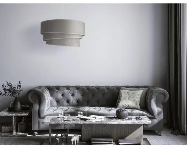 Duolla - Lampadario a sospensione con filo DEVON 1xE27/40W/230V diametro 45 cm grigio