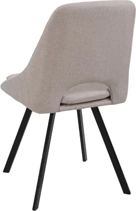 Sedia da pranzo LINDA in tessuto beige elegante con cuscino removibile