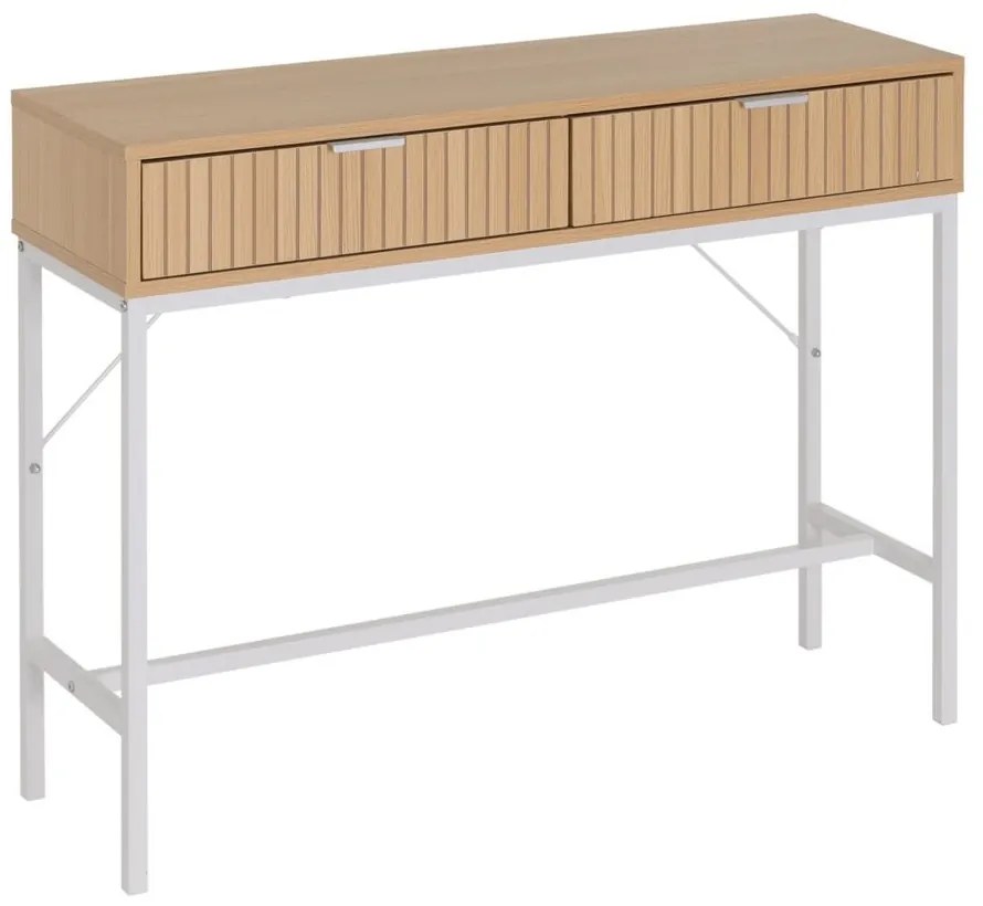 Tavolo consolle di colore naturale con effetto rovere 30x100 cm Mid-Lines – Casa Selección
