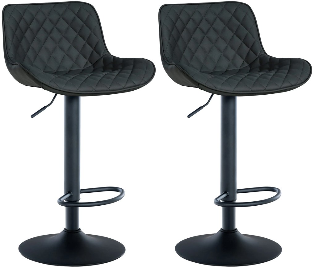 Set Da 2 Barhocker Minosa: Eleganza E Comfort İn 1! / Schwarz / Kunstleder