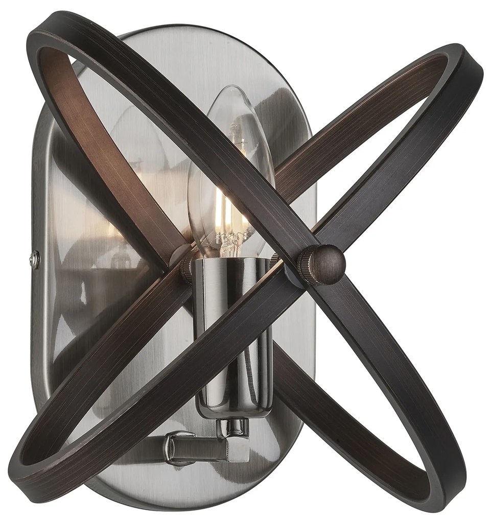 Applique Industrial-Nordico Hoopla Acciaio Nero 1 Luce E14