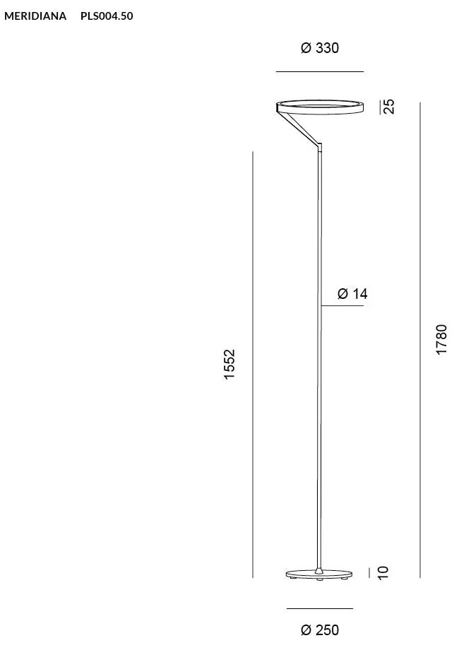 MERIDIANA lampada da terra 27W bronzo dimmerabile