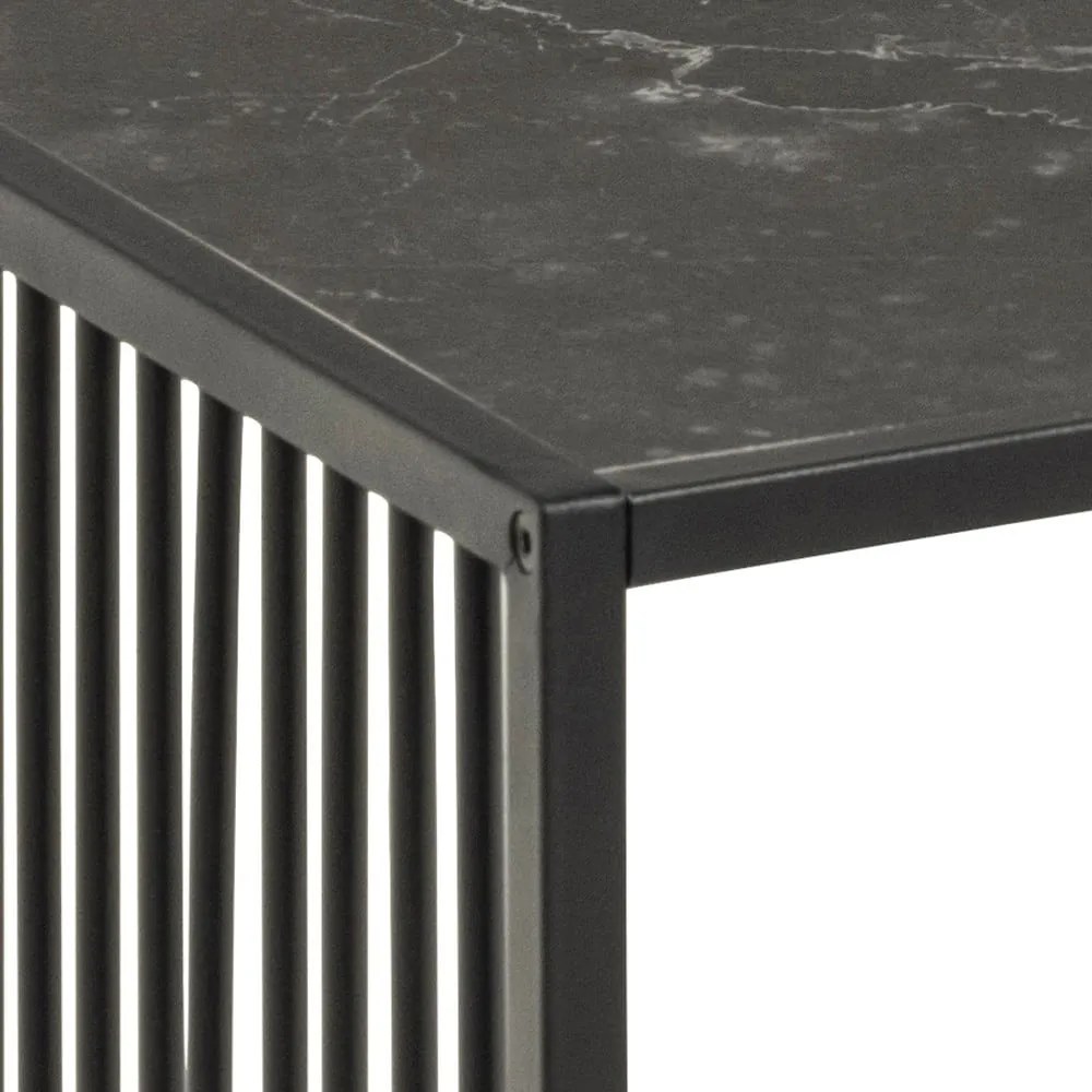 Tavolino nero con piano in vetro 60x120 cm Strington - Actona