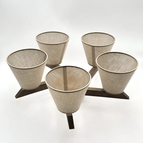 Brilagi - Lampadario LED ANTHONY 5xE14/40W/230V rovere/noce/beige