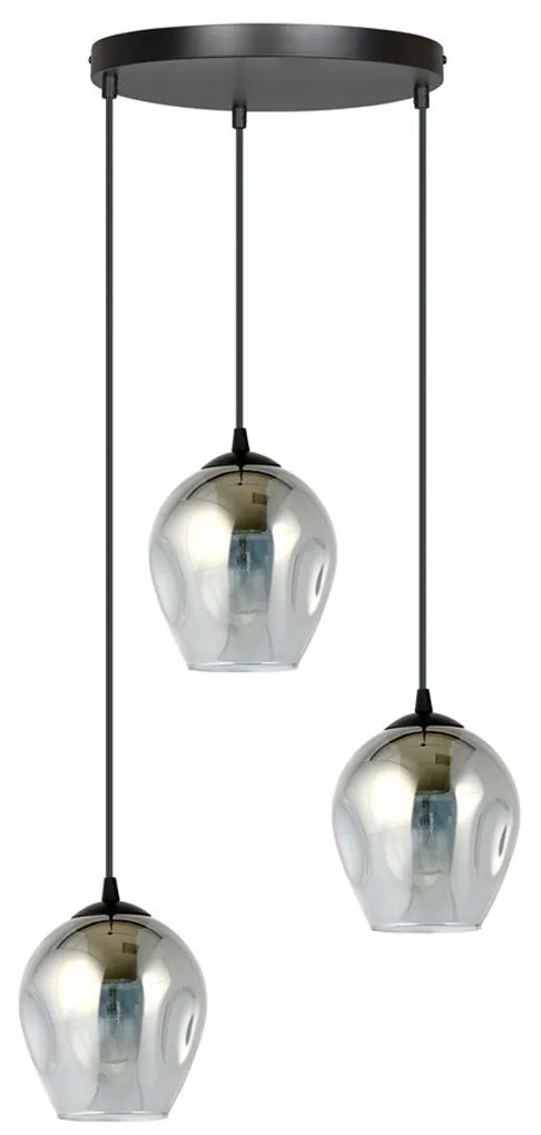 Lampadario a Sospensione in Acciaio e Vetro ISTAR 3 BL PREMIUM 3xE27