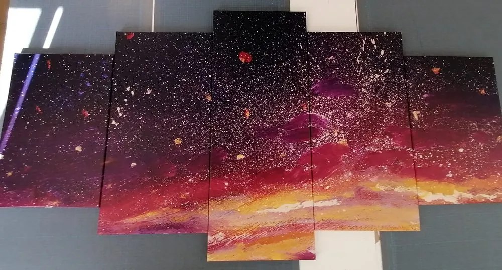 Quadri 5 pezzi – Pittura a olio del cielo