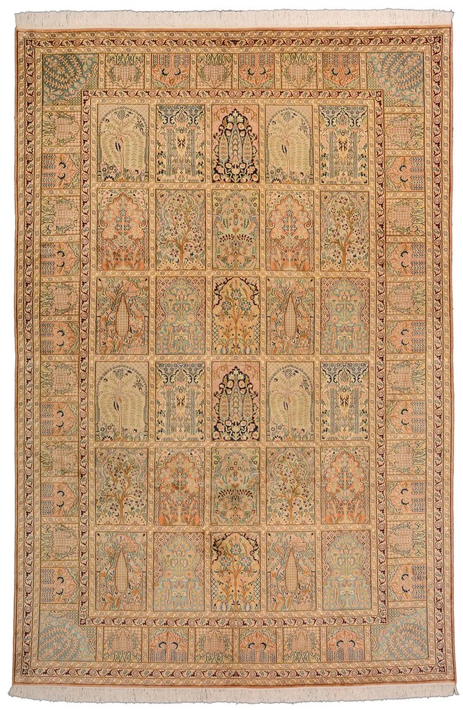 Cashmere Silk Tappeto orientale 190x280 Beige (Indian) Annodato A Mano