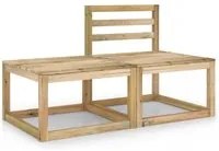 Set Divani da Giardino 2 pz in Legno di Pino Impregnato Verde cod mxl 66873