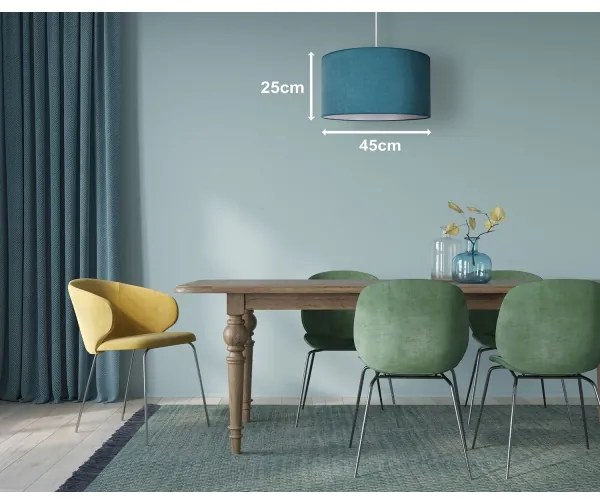 Duolla - Lampadario a sospensione con filo BRISTOL 1xE27/40W/230V diametro 45 cm turchese