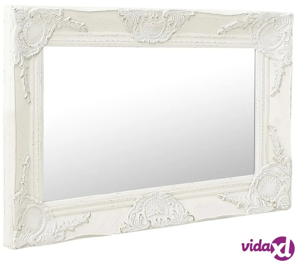 vidaXL Specchio da Parete Stile Barocco 60x40 cm Bianco