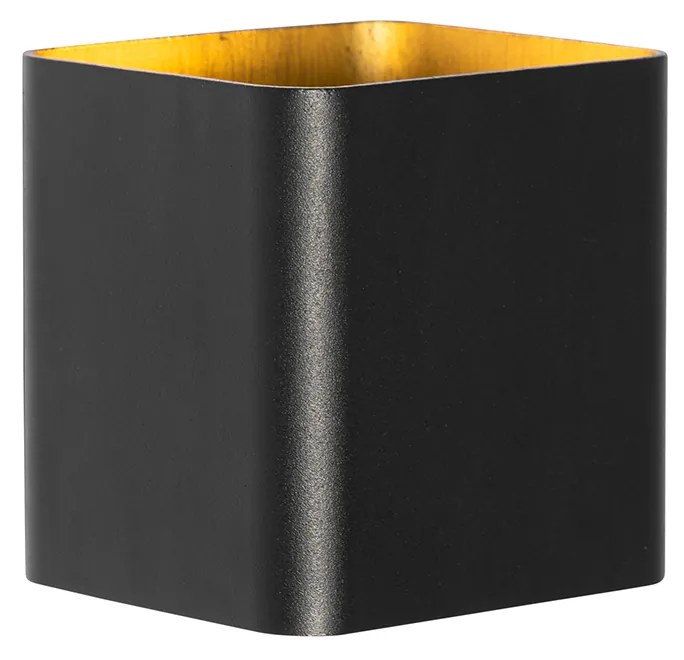 Applique da parete moderna nera con LED IP54 quadrata - Evi