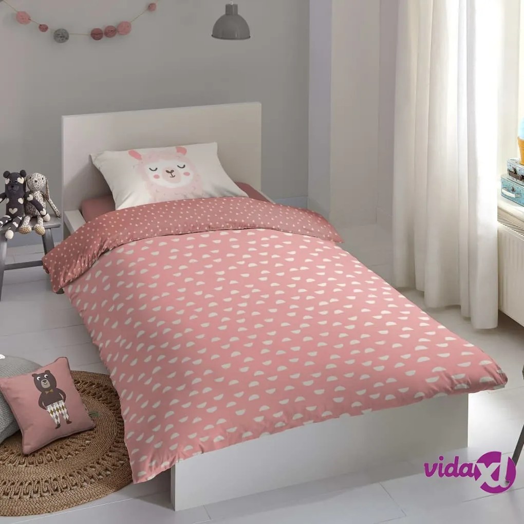 Good Morning Copripiumino per Bambini LAMA 140x200/220 cm Rosa
