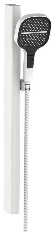 Doccetta con flessibile doccia e barra di scorrimento AQUASANIT Atlas in inox bianco 3 getti