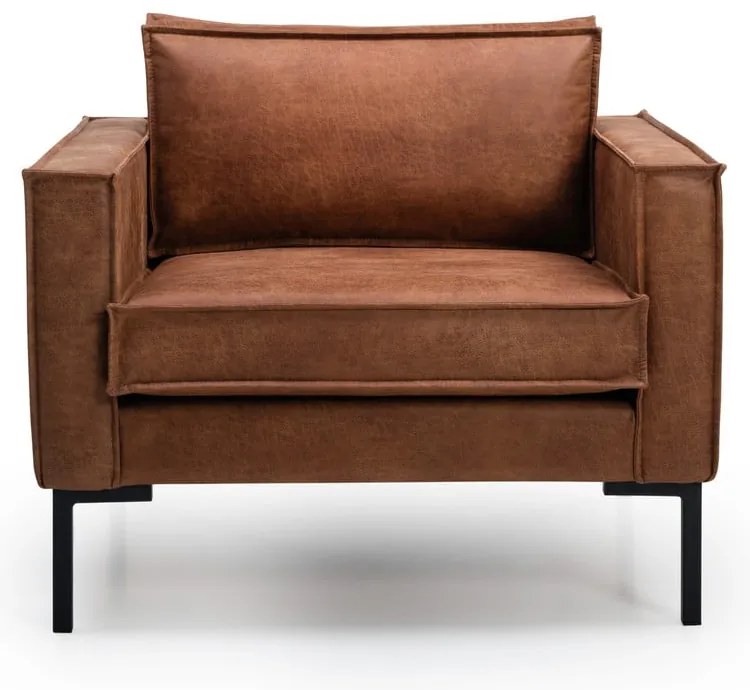 Poltrona in similpelle marrone Rate - Scandic