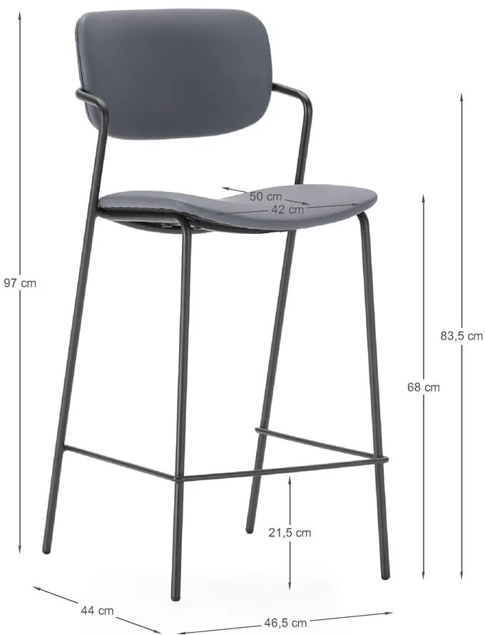 Set di sgabelli da bar grigio scuro 2 pz (altezza seduta 68 cm) Maika - Marckeric