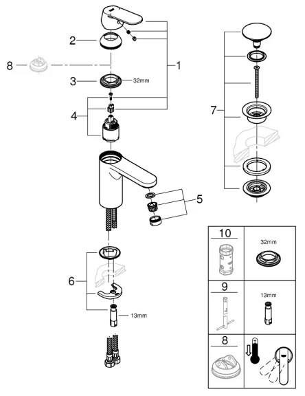 GROHE 23926000 - Lavello mixer DN 15, dimensione M, lucido cromo